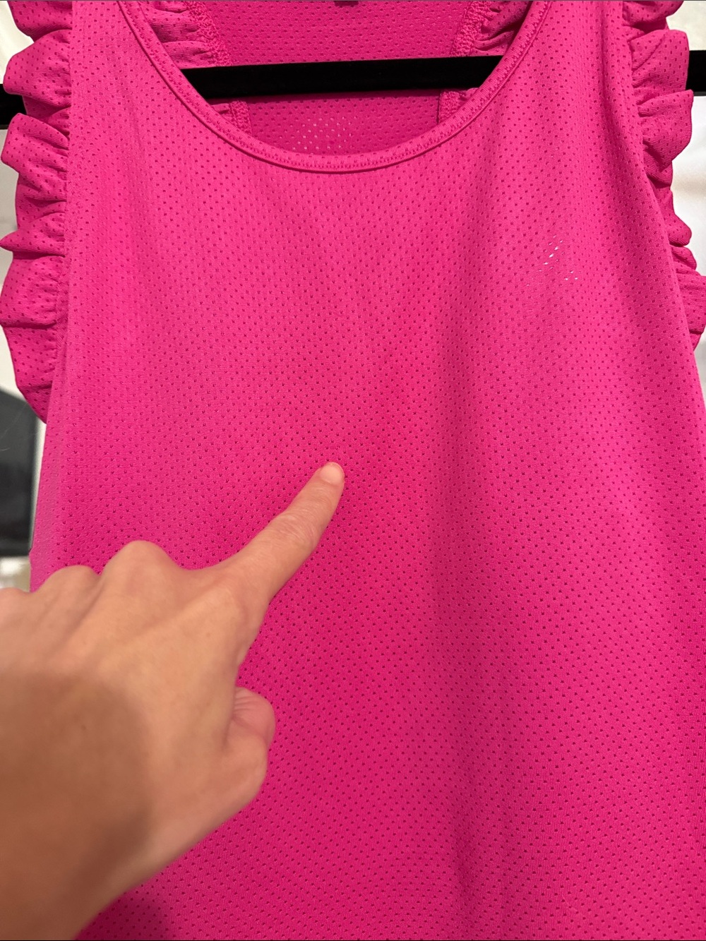 SSYS Hot Pink Ruffle Racerback Active Tank Top - Picture 6 of 6